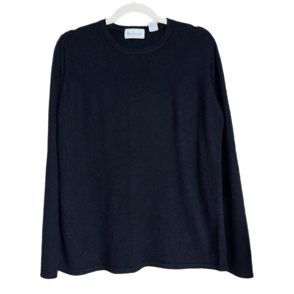 Westbound Black 100% Cashmere Crew Neck Long Sleeve Sweater Womens Large